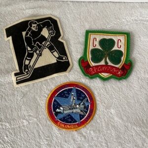 Vintage Patch Collection - Hockey, Shamrock, Space Shuttle